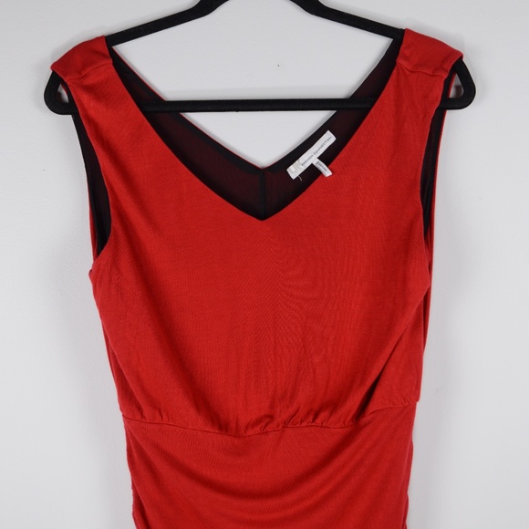 French Connection Sleeveless Ruched Red Dress - Picture 2 of 7